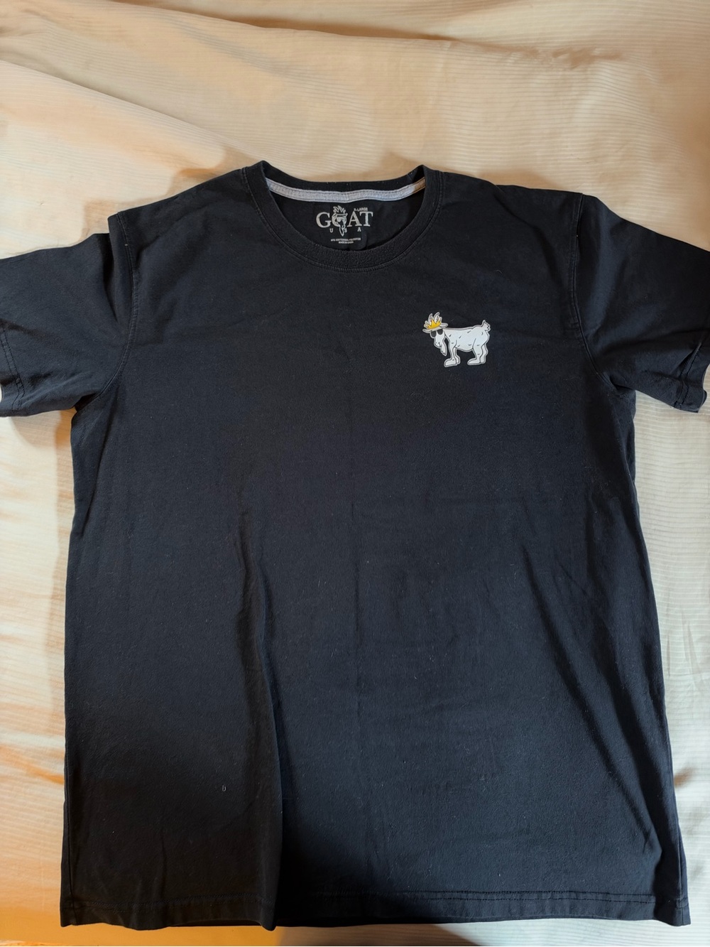 GOAT Men’s Black Short Sleeve Graphic Tee with Goat Patch
